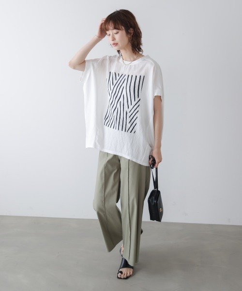 Bou Jeloud（ブージュルード） tシャツ 半袖 モノトーンゼブララインT