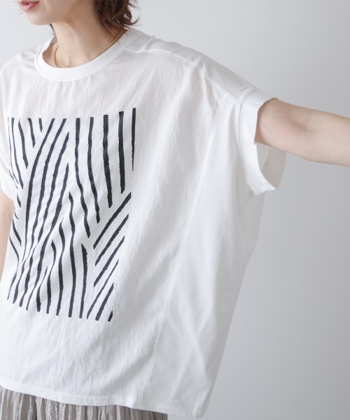 Bou Jeloud（ブージュルード） tシャツ 半袖 モノトーンゼブララインT