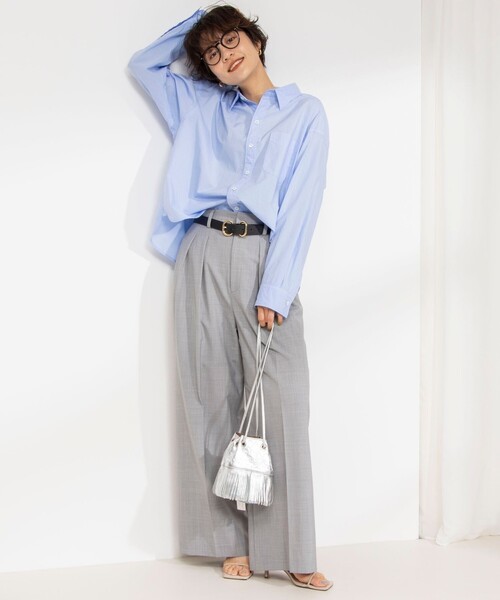 「Rie Miller」 長袖シャツ 38 ホワイト レディース_画像4