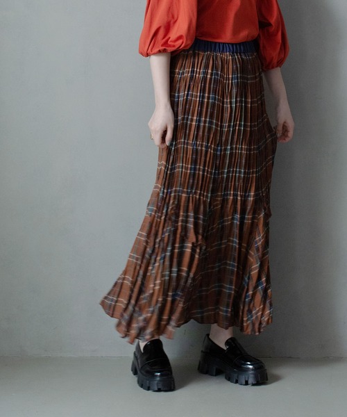 「MARECHAL TERRE」 プリーツスカート MEDIUM ブルー レディース_画像3