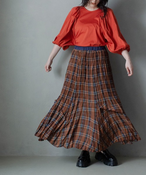 「MARECHAL TERRE」 プリーツスカート MEDIUM ブルー レディース_画像4
