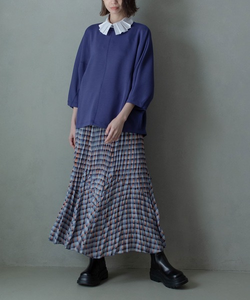 「MARECHAL TERRE」 プリーツスカート MEDIUM ブルー レディース_画像8