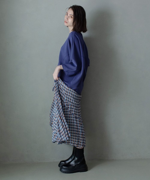 「MARECHAL TERRE」 プリーツスカート MEDIUM ブルー レディース_画像9