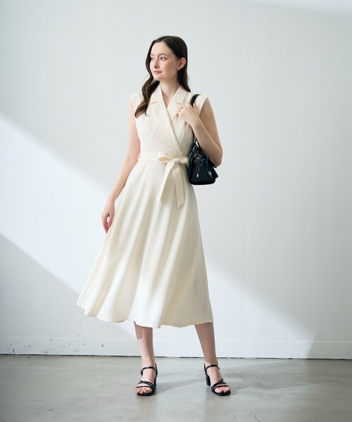 「MISCH MASCH」 ノースリーブワンピース フリ- アイボリー レディース_画像5
