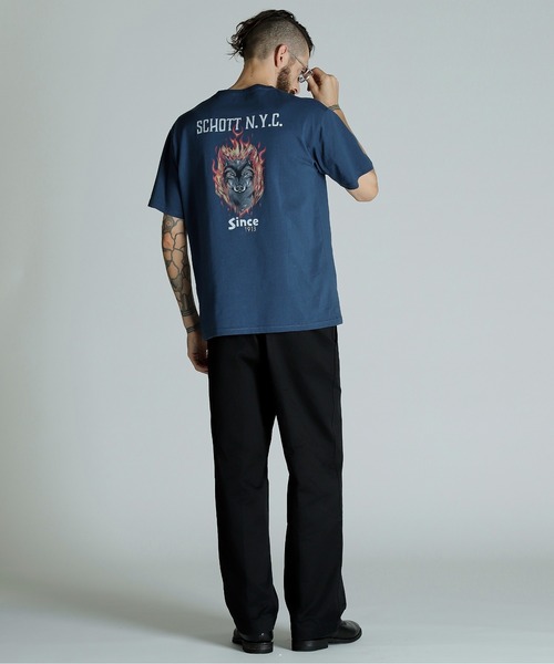 「Schott」 ノースリーブトップス L ブラック メンズ_画像2