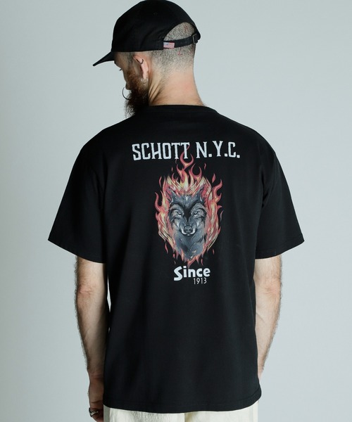 「Schott」 ノースリーブトップス L ブラック メンズ_画像4