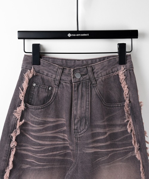 「me+em select」 デニムパンツ MEDIUM ブラック レディース_画像4