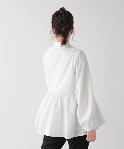 Fit more（フィットモア） ブラウス シャツ フロントフリルジップ 