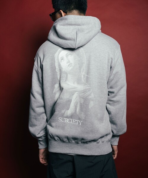 「Subciety」 ジップアップパーカー - グレー メンズ_画像7