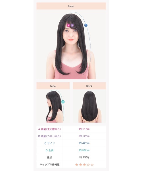 LINEASTORIA ウィッグ エクステ 「フルウィッグ・ロング」天使の