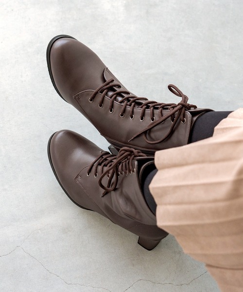 VELETTO フロントレースアップ　ロングブラウンブーツ CA346BW11929_thumb.jpg