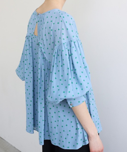 ブラウス シャツ dot planty blouse(スクエアドット柄ブラウス) レディース