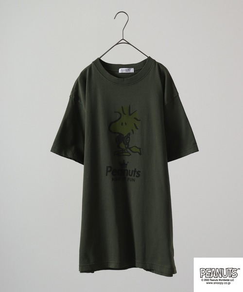 PEANUTS tシャツ ヘッドフォン スヌーピー/チャーリーブラウン/ウッド