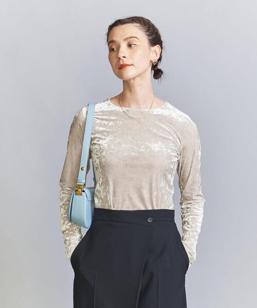 美品ビューティー＆ユースBEAUTY&amp;YOUTHベロアロングスリーブTシャツ BEAUTY＆YOUTH UNITED ARROWS tシャツ Tシャツ ベロアロングスリーブT