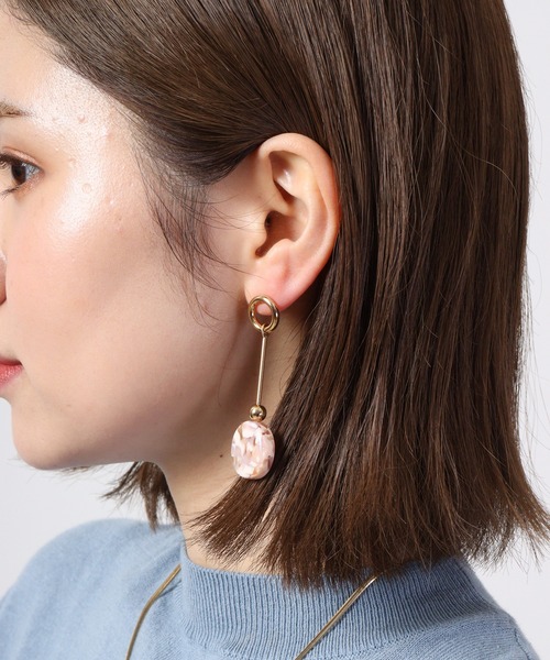 MOSSEL NEW YORK ピアス ミックスカラードロップピアス レディース
