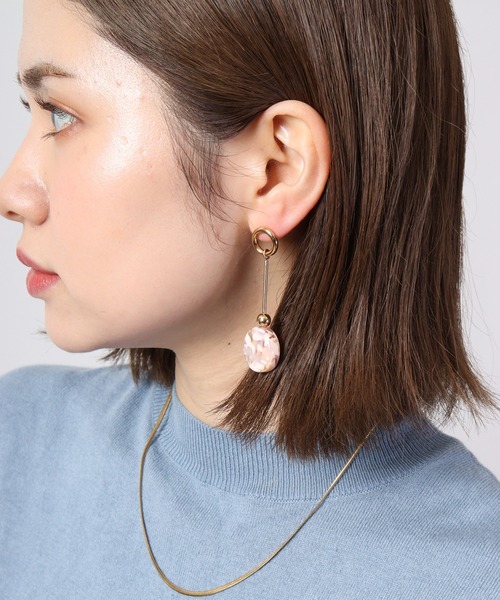 MOSSEL NEW YORK ピアス ミックスカラードロップピアス レディース