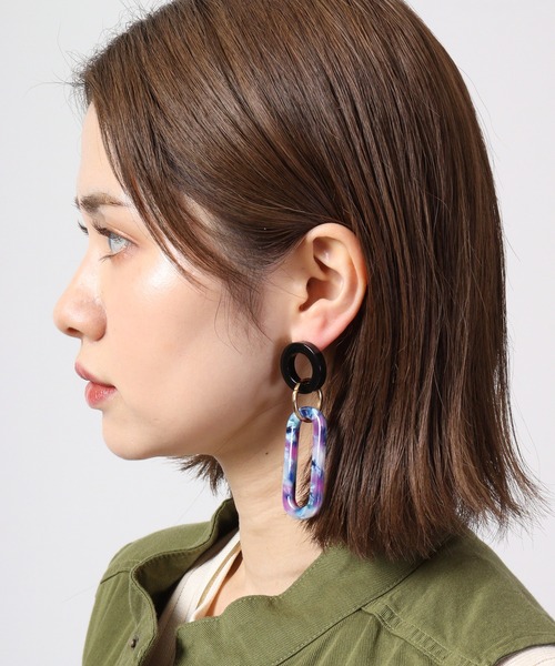 MOSSEL NEW YORK ピアス ミックスカラードロップピアス レディース