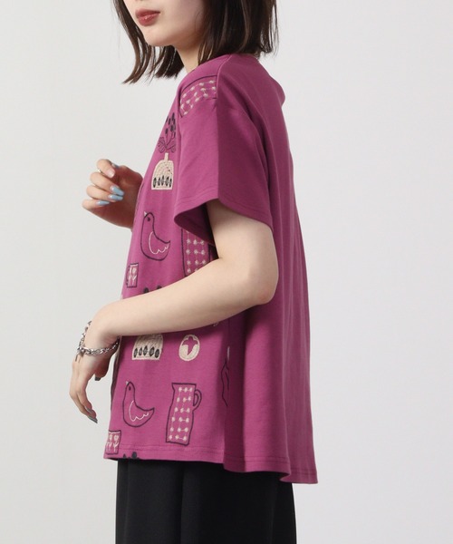 tシャツ EMAGO 日常2色刺繍T 半袖 レディース Emago tシャツ EMAGO 日常2色刺繍T 半袖 レディース : ZOZOTOWN