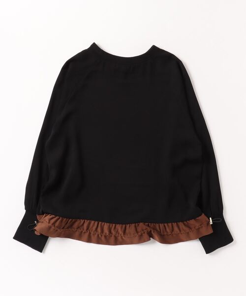 tシャツ Anna Nicola 裾配色トップス 長袖 レディース Anna Nicola tシャツ 裾配色トップス 長袖 レディース