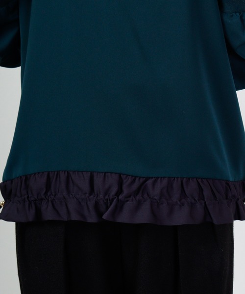 tシャツ Anna Nicola 裾配色トップス 長袖 レディース Anna Nicola tシャツ 裾配色トップス 長袖 レディース