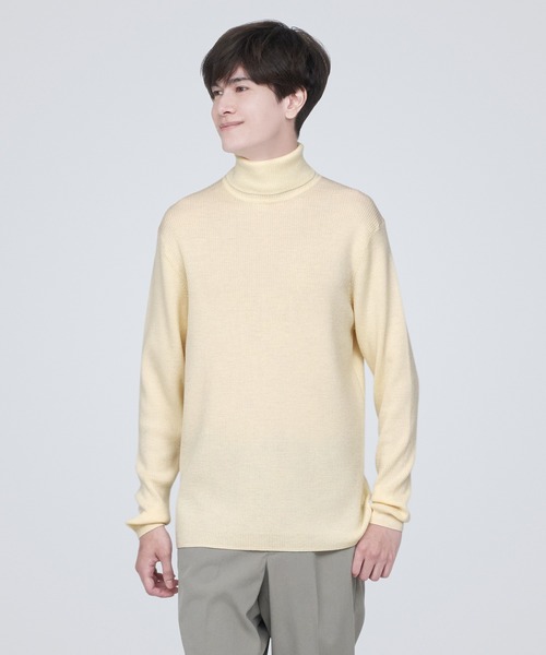 無印良品（MUJI） セーター ニット 洗えるウールリブタートルネック