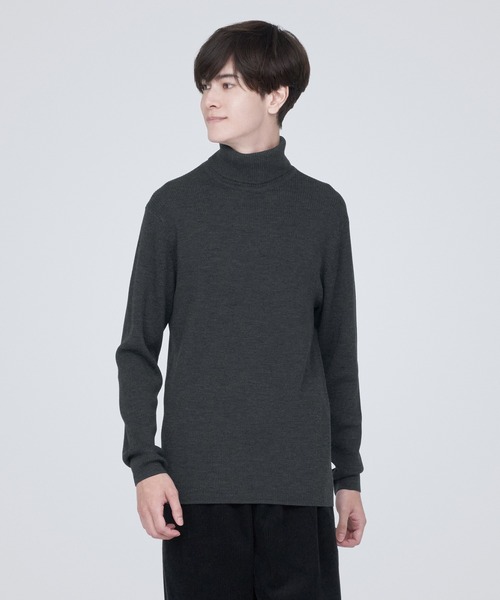 無印良品（MUJI） セーター ニット 洗えるウールリブタートルネック