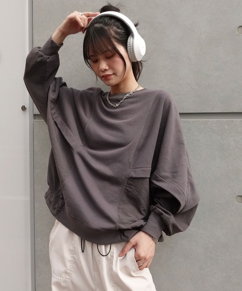 CORNERS tシャツ 裏毛ドッキングドルマンプルオーバー