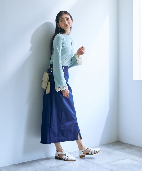slattgir（スラットジール） ロング スカート 夏 高身長 マリン