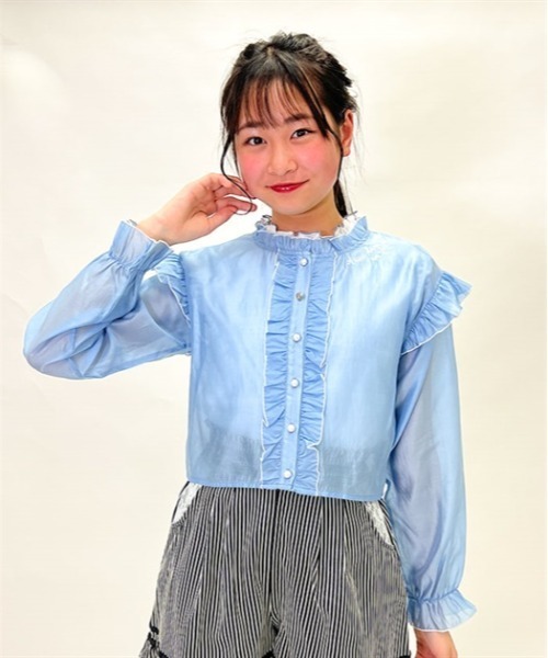 axes femme PETIT LADY ブラウス シャツ フリルシアーシャツ×タンク