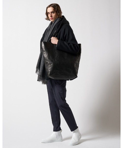 wjk レザー 大容量 軽量 トートバッグ 黒 ブラック wjk トートバッグ KOBE LEATHER big tote bag メンズ レディース