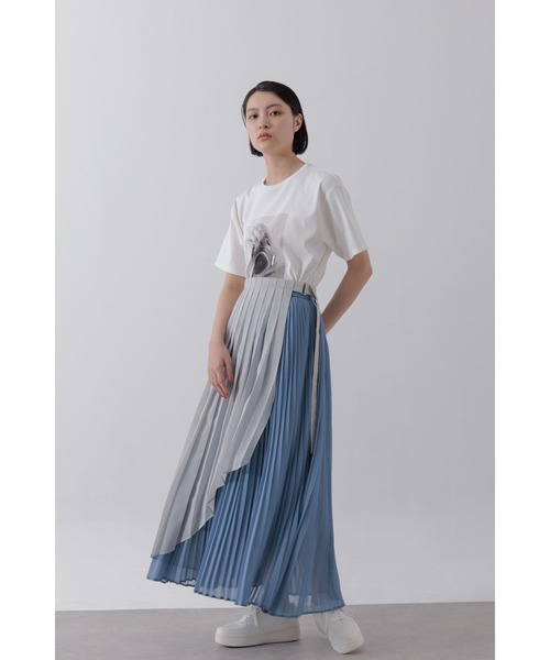 Limue スカート ラップレイヤードプリーツスカート : ZOZOTOWN