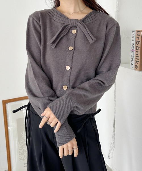 リボンモチーフニット/レディース/トップス ニット  長袖 ニット セーター リボンモチーフニット レディース : ZOZOTOWN