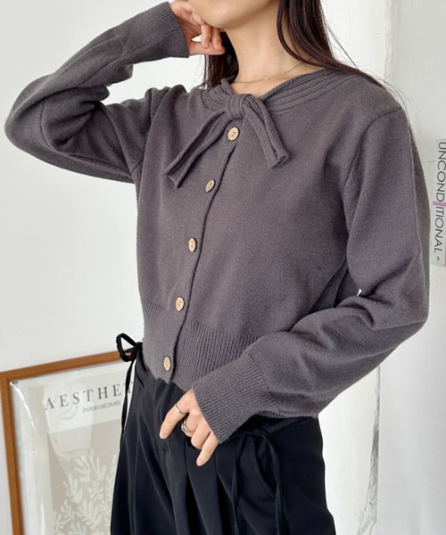 リボンモチーフニット/レディース/トップス ニット  長袖 ニット セーター リボンモチーフニット レディース : ZOZOTOWN