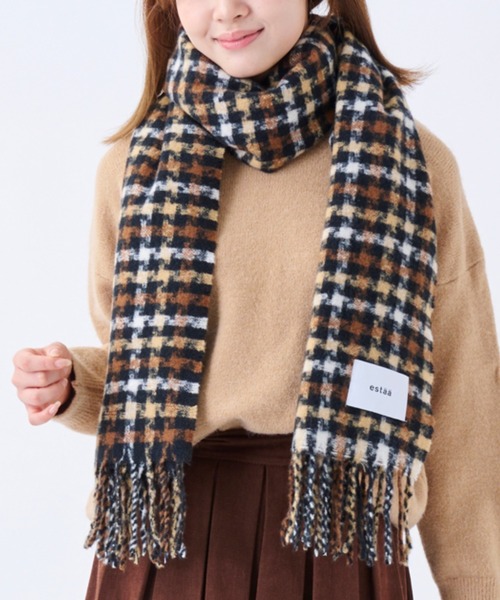 estaa（エスタ） ストール マフラー 洗えるストール ”ツイードライク