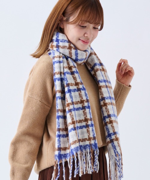 estaa（エスタ） ストール マフラー 洗えるストール ”ツイードライク