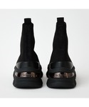 ショート ブーツ 「撥水加工」軽量ニットソック...の詳細画像5