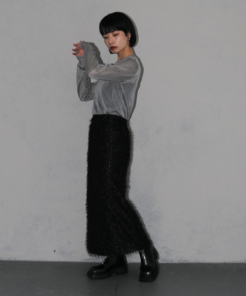 ニット/セーター SPARKLE LAME KNIT cheriella ニット セーター 「cheriella」ベーシックラメシアーニット