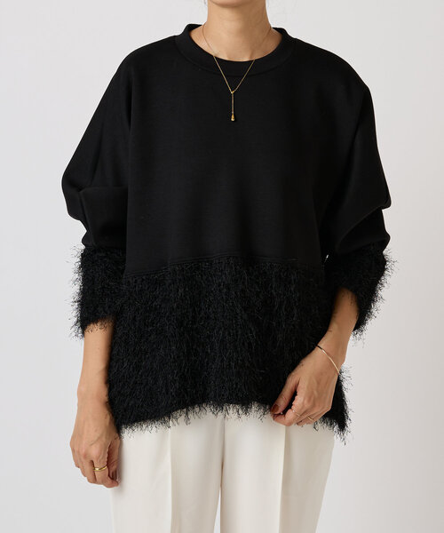 BEARDSLEY - ビアズリー◎ラメモヘアニット BEARDSLEY（ビアズリー） tシャツ ファンシーニットコンビプルオーバー