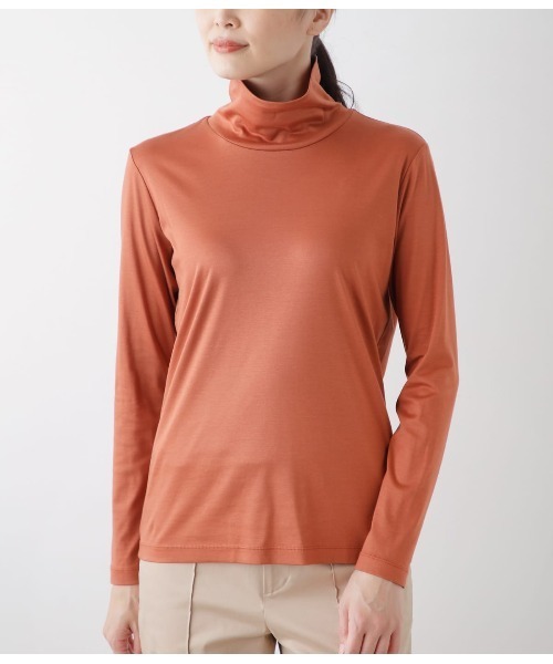 90s USA製 ジェイクルー タートルネック 長袖 Tシャツ レディース L 小さめ M オールド ロンT スムース ストレッチ コットン 無地 インナー J.Crew - 90s ジェイクルー タートルネック 長袖Tシャツ メンズ M