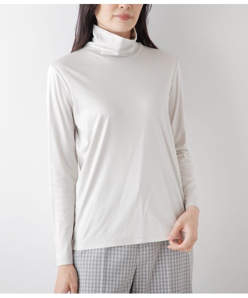 90s USA製 ジェイクルー タートルネック 長袖 Tシャツ レディース L 小さめ M オールド ロンT スムース ストレッチ コットン 無地 インナー J.Crew - 90s ジェイクルー タートルネック 長袖Tシャツ メンズ M