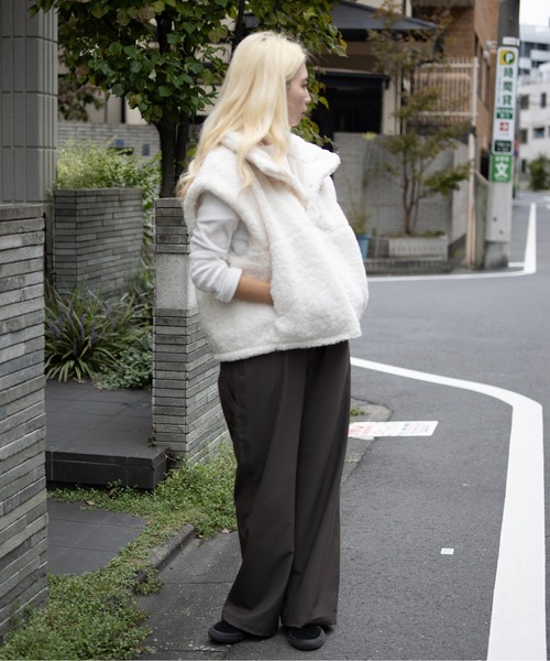 未使用タグ付き✨オーガ　OHGA　ボアベスト　ジレ　BOA VEST UNIVERSAL OVERALL（ユニバーサルオーバーオール） ベスト ジレ