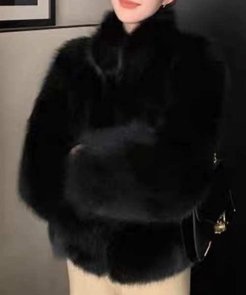 おしゃれスタ コート アウター ボリュームフェイクファーコート