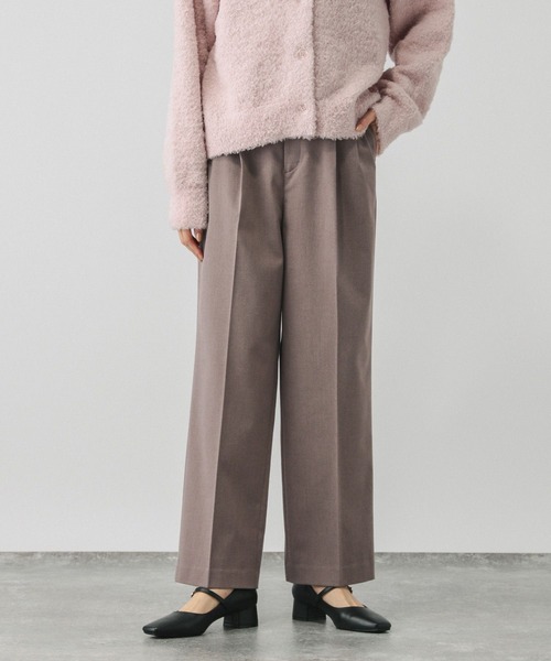 GLOBAL WORK パンツ あったかウツクシルエットワイドパンツ