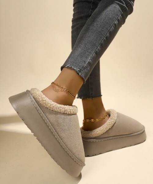 スリッポン もこもこ フェイクムートン レディース : ZOZOTOWN Yahoo