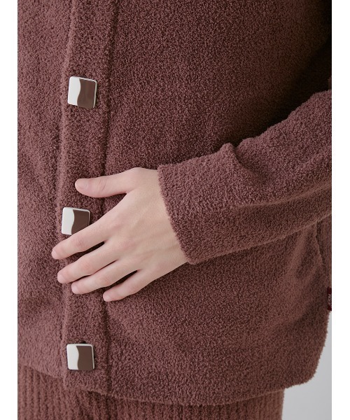【タグ付新品】gelato pique ベビモコチョコレートボタンカーディガン gelato pique パジャマ 「HOMME」ベビモコチョコレートボタン