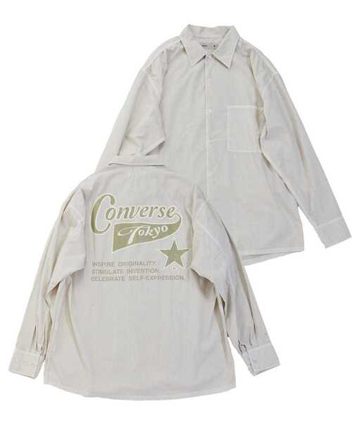 ブラウス シャツ 「限定展開」PIGMENT DYE BACK PRINT SHIRT レディース メンズ