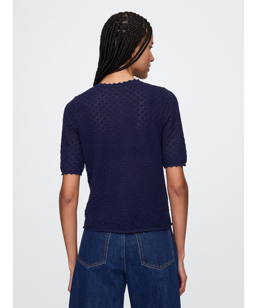 ニット セーター ポインテールニット リネンブレンド セーター レディース GAP ニット セーター リネンブレンド ポインテール ヘンリー