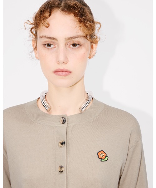 カーディガン 'KENZO Pop' エンブロイダリー クルーネック ウール カーディガン レディース