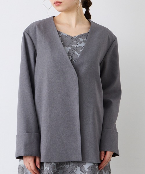 theory luxe（セオリーリュクス） ノーカラーコート 38 グレー