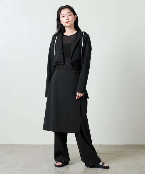 marw united arrows マルゥ　パーカー　ショート丈　ブラック MARW UNITED ARROWS パーカー 「MARW ARROWS」ショート ジップ